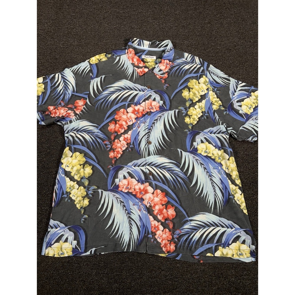 Tommy Bahama Hawaiian Camp Shirt Men 2XL Colorful Floral 100% Silk Button Up - Picture 2 of 8